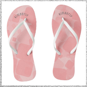 Mod Retro Pink Squares Muster Flip Flops