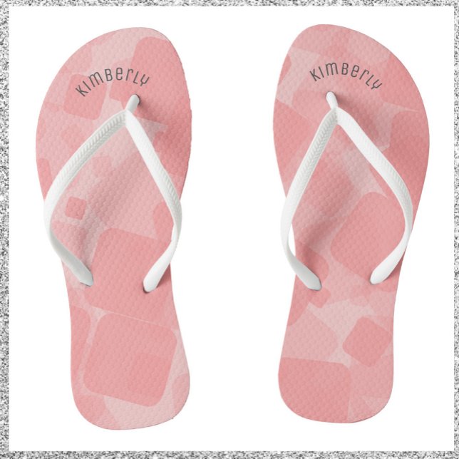 Mod Retro Pink Squares Muster Flip Flops (Von Creator hochgeladen)