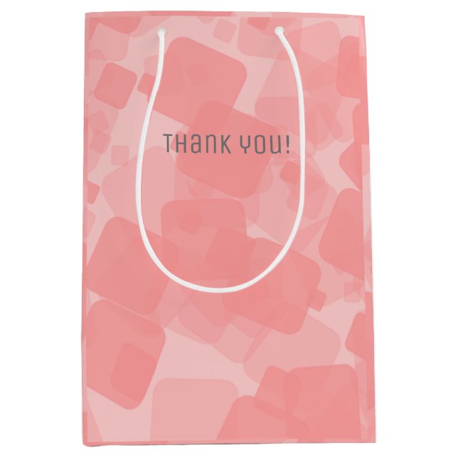 Mod Retro Pink Squares Muster  Mittlere Geschenktüte (Vorderseite)