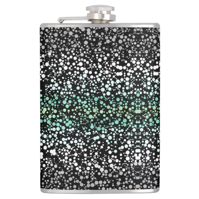 Mod Retro Quirky Groovy Boho Paragender Pride Flachmann (Vorderseite)