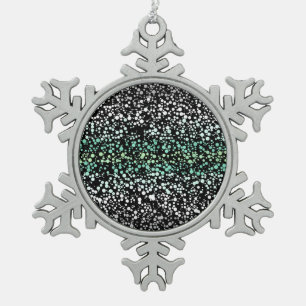 Mod Retro Quirky Groovy Boho Paragender Stolz Schneeflocken Zinn-Ornament