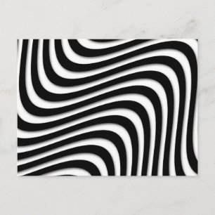 Mod Retro Schwarzweiß-Wirbel Postkarte