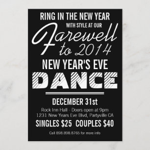 Mod Retro Style Silvester Party Ad Einladung