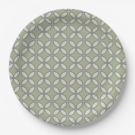 Mod Retro Wedding Olive Green Pappteller