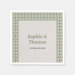 Mod Retro Wedding Olive Green Serviette