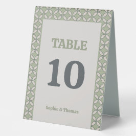 Mod Retro Wedding Olive Green Tischaufsteller