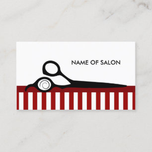 Mod-roter weißer Friseur Stripes Visitenkarte