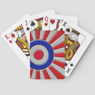Mod Roundel Asian Sunburst in Carbon Fibre Style Spielkarten
