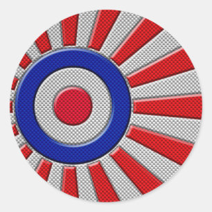 Mod Roundel Sonnendurchbruch-Entwurf in der Runder Aufkleber