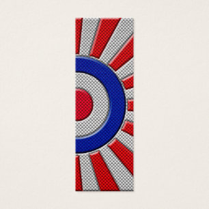 Mod Roundel Sunburst Design im Carbon Fibre Stil