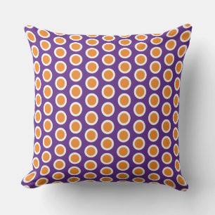 Mod Royal Lila Bold Orange Tiled Geometric Art Kissen