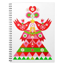 Mod Scandi Holiday Bird Angel Note Book Notizblock
