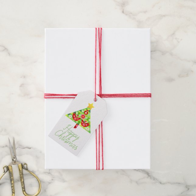 Mod Scandi Holiday Bird Geschenkanhänger (Mit Garn)