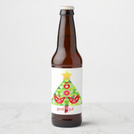 Mod Scandi Holiday Bird-Label Bierflaschenetikett