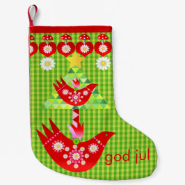 Mod Scandi Holiday Bird Strumpf Kleiner Weihnachtsstrumpf