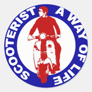 Mod Scooterist eine Lebensart Runder Aufkleber