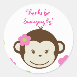 Mod Singe filles ronde Favoriser Stickers Sceaux