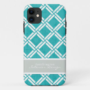 Mod Square Diagonal Trellis Muster Personalisiert iPhone 11 Hülle