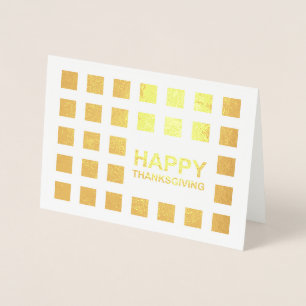 Mod Squares Happy Thanksgiving Gold Foil Folienkarte