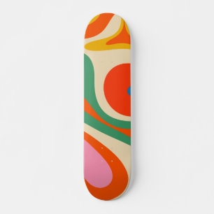 Mod Swirl Retro Trippy Abstraktes Muster Skateboard