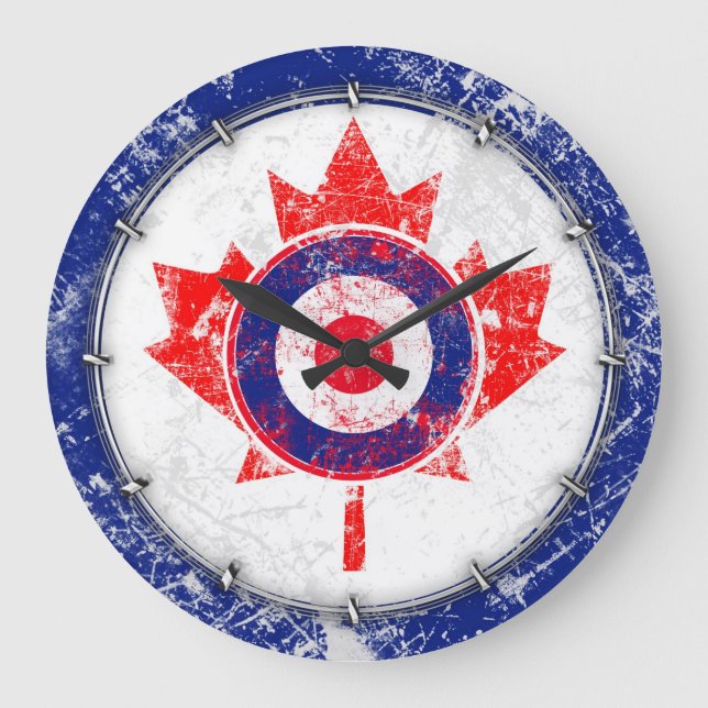 MOD Target Grunge Canada Wild Große Wanduhr (Vorderseite)