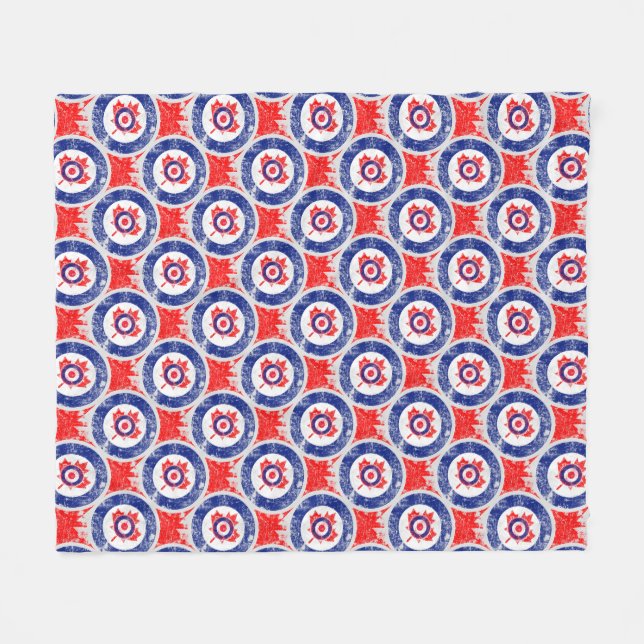 Mod Target Mod Ahornblatt Zielgrunge Roundel Fleecedecke (Vorderseite (Horizontal))