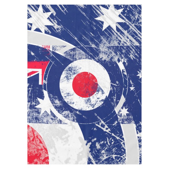 Mod Target Mod Australia Ziel Grunge Roundel Tischdecke (Vorderseite)