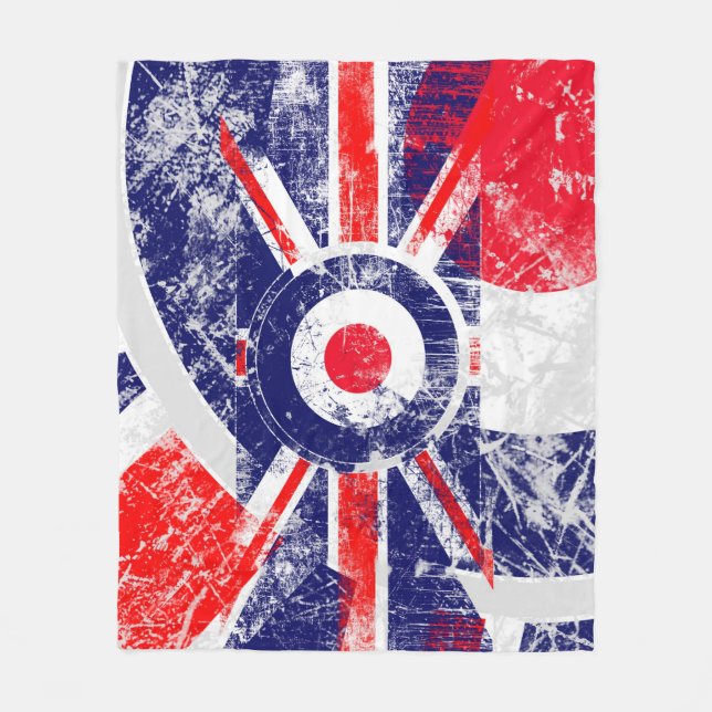 Mod Target Mod UK Target Grunge Roundel Fleecedecke (Vorderseite)