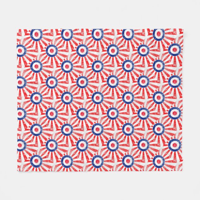 Mod Target Mod USA Target Grunge Roundel Fleecedecke (Vorderseite (Horizontal))