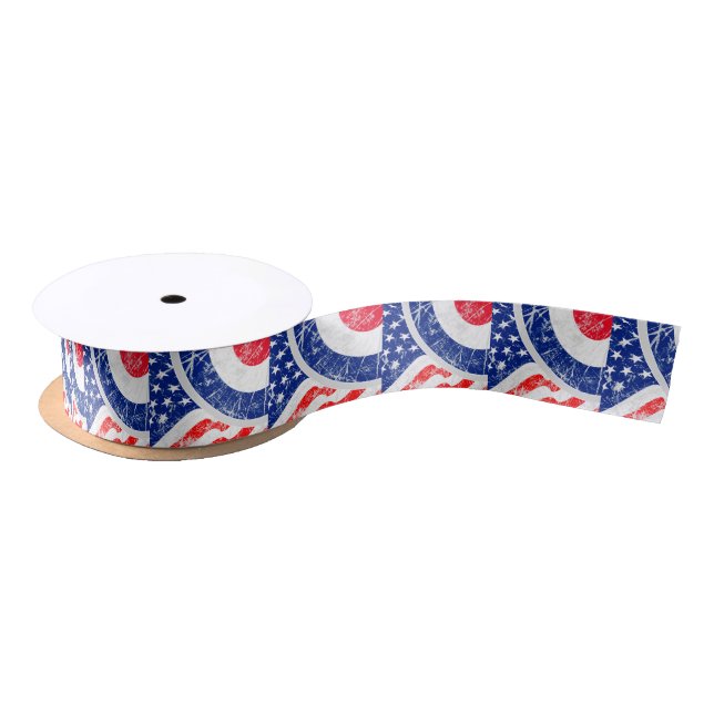 Mod Target Mod USA Target Grunge Roundel Satinband (Spule)