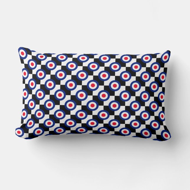 Mod Target Pattern Polka Dots Fashion Großbritanni Lendenkissen (Vorderseite)