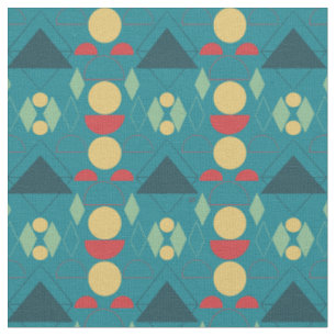 Mod Turquoise Geometric Stoff