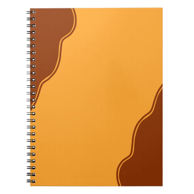 Mod Wave Brown und Orange Mitte des Jahrhunderts Notizblock (Vorderseite)