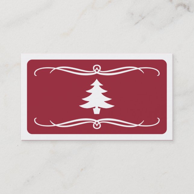 Mod Weihnachtsbaum (Farbe anpassbar) Visitenkarte (Vorderseite)