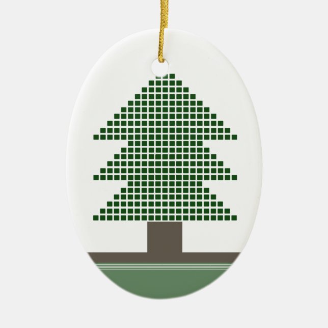 Mod Weihnachtsbaum Oval Ornament (Vorne)