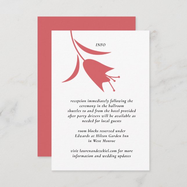 MOD WEIN TULIP WEDING BEGLEITKARTE (Vorne/Hinten)