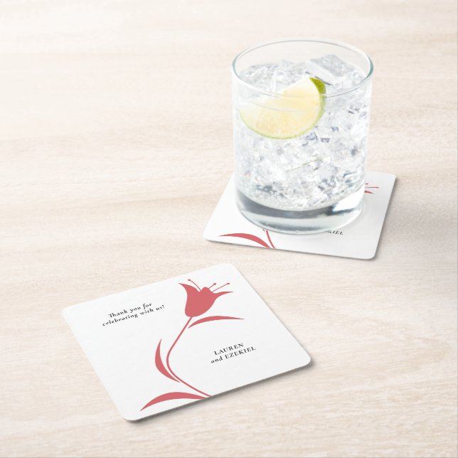 MOD WEIN TULIP WEDING RECHTECKIGER PAPPUNTERSETZER (Vor Ort)