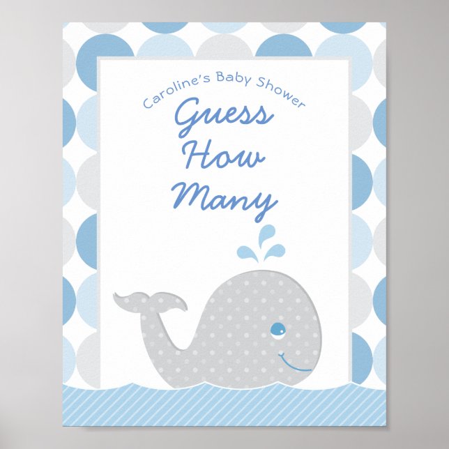Mod Whale rät, wie viele Baby-Duschspiele Poster (Vorne)