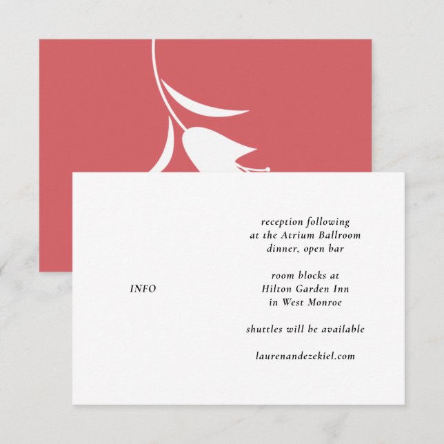 MOD WHITE AND WEIN TULIP WEDD BEGLEITKARTE (Vorne/Hinten)