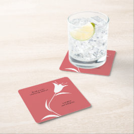 MOD WHITE TULIP WEDD RECHTECKIGER PAPPUNTERSETZER