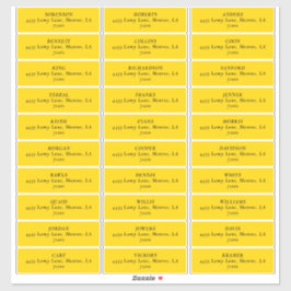 MOD YELLOW TULIP WEDD Address Labels