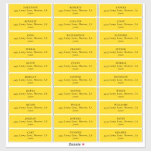 MOD YELLOW TULIP WEDD Address Labels