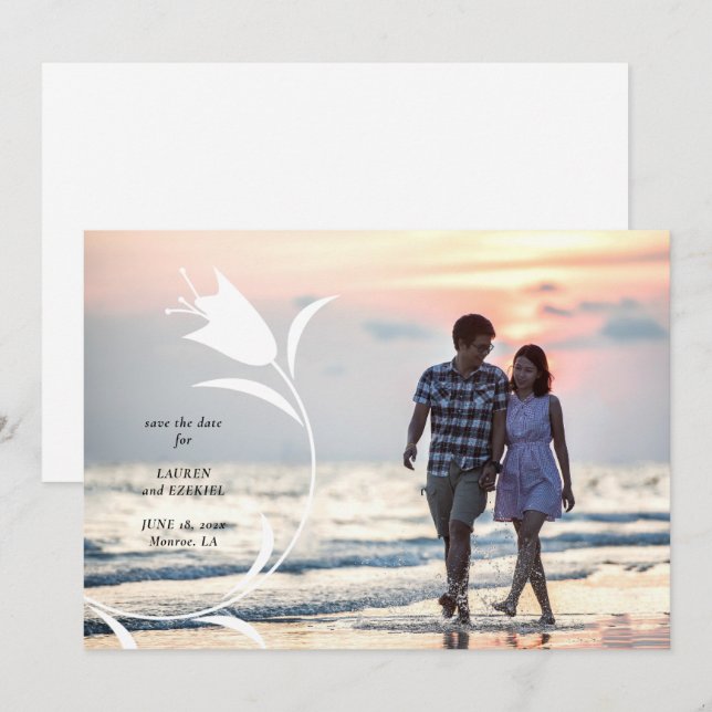 MOD YELLOW TULIP WEDD SPEICHERN DAS DATUM EINLADUNG (Vorne/Hinten)