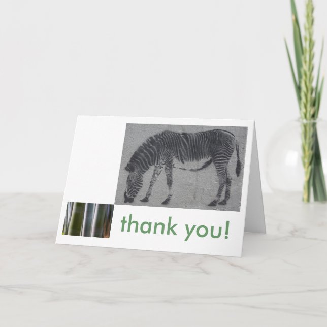 Mod Zebra Thank You Card Dankeskarte (Vorderseite)