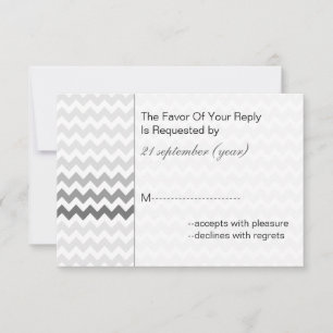 Mod Zickzack grau Ombre wedding rsvp 3.5 x 5 Karte