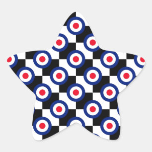 Mod Ziel Muster Polka Punkte Mode Vintage Stern-Aufkleber