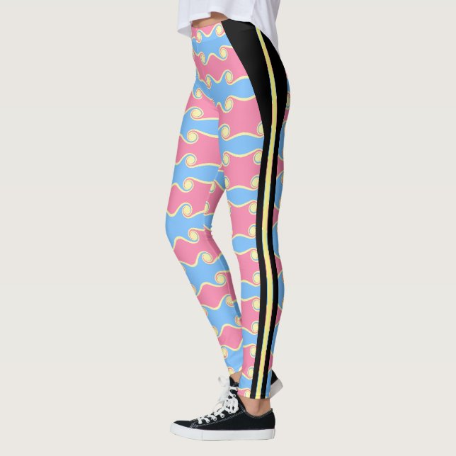 Mode Abstraite vague ondulée Leggings (Gauche)