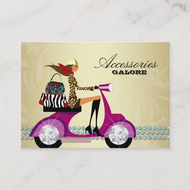 Mode-Accessoire-Geldbeutel-Schmuck-blaues Gold 2 Visitenkarte (Vorderseite)