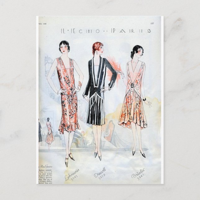 Mode, April 1928 Postkarte (Vorderseite)