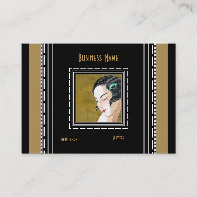 Mode Art Nouveau Déco carte de visite Élégant (Devant)